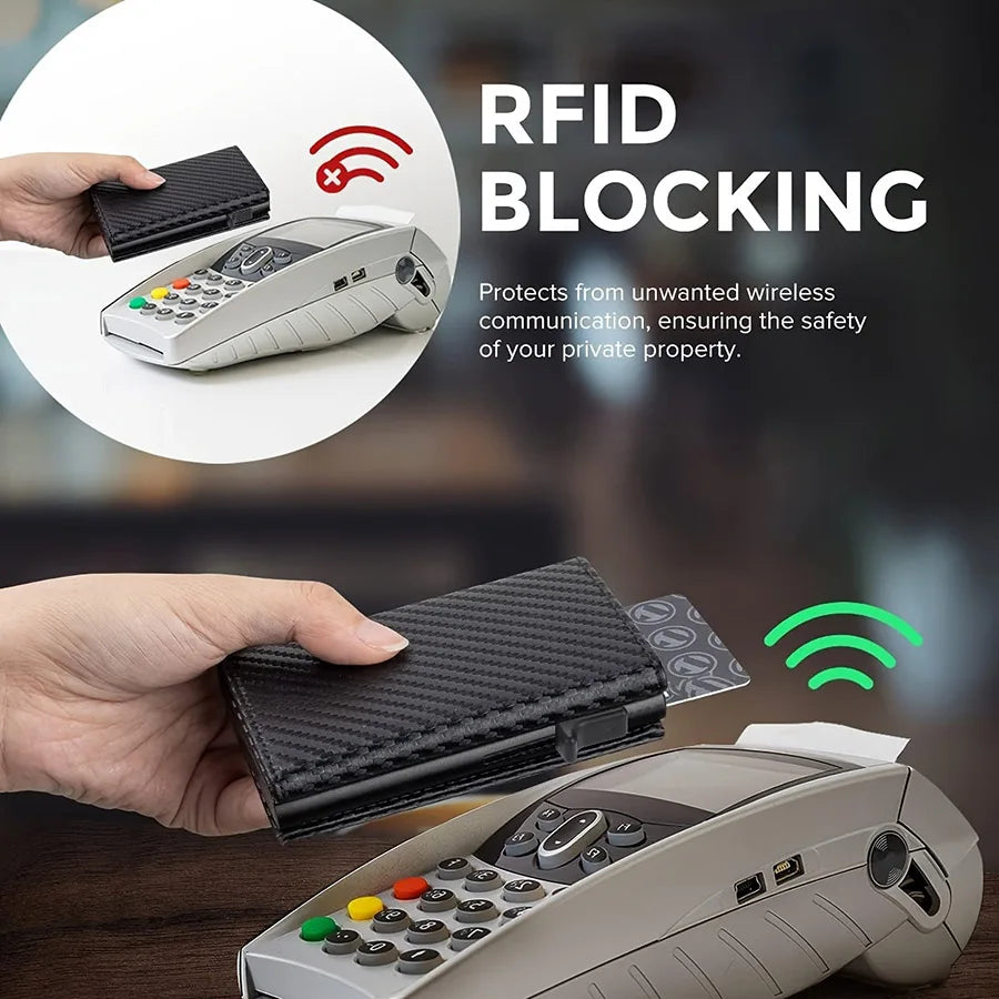 Kartenetui am Kartenterminal, RFID-Schutz laut Hersteller